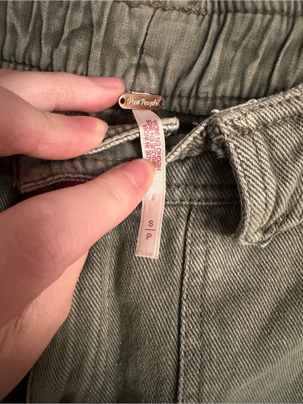 Free people come and get it utility olive hunter green parachute cargo pants - Picture 5 of 9